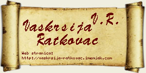 Vaskrsija Ratkovac vizit kartica